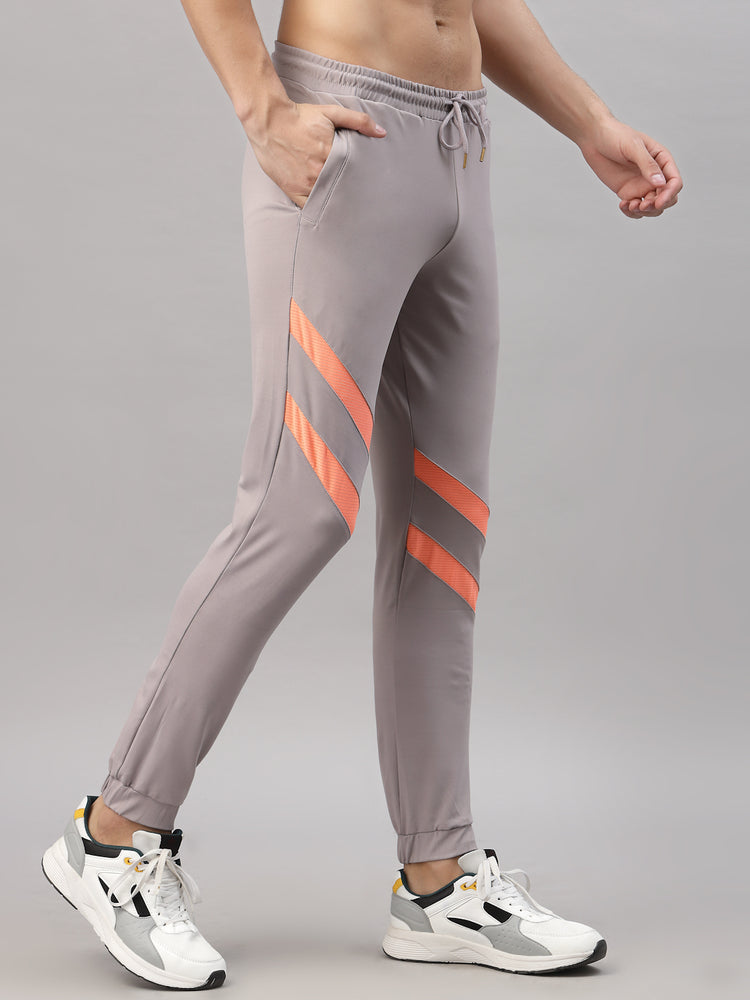 JUMP USA Men Grey Solid Active Wear Slim-Fit Joggers