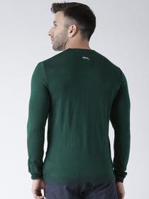 Men Green self Design Pullover - JUMP USA