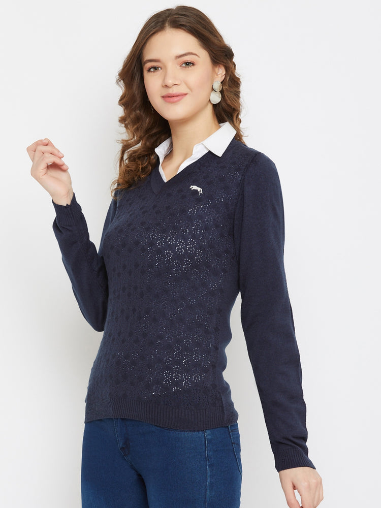 Navy blue sweater for cheap girl