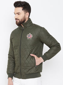 JUMP USA Men Green Design Casual Quilted Jacket - JUMP USA