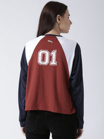 Women Red Solid Top - JUMP USA