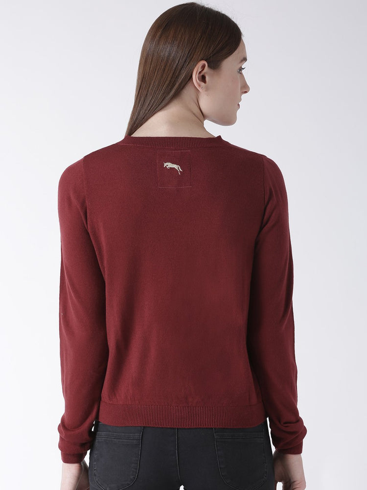 Women Cotton Casual Long Sleeve  Red Winter Sweaters - JUMP USA (1568776552490)
