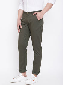 JUMP USA Men Charcoal Casual Regular Fit Trousers - JUMP USA