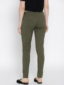 Women Solid Slim Fit Trousers - JUMP USA