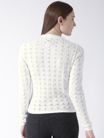 Women Cotton Casual Long Sleeve  White Winter Sweaters - JUMP USA (1568777142314)