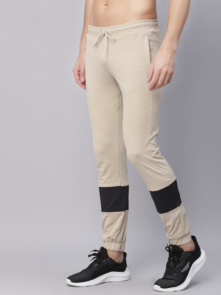JUMP USA Men's Beige Solid Casual Joggers