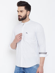 JUMP USA Men White Printed Cotton Casual Shirts - JUMP USA