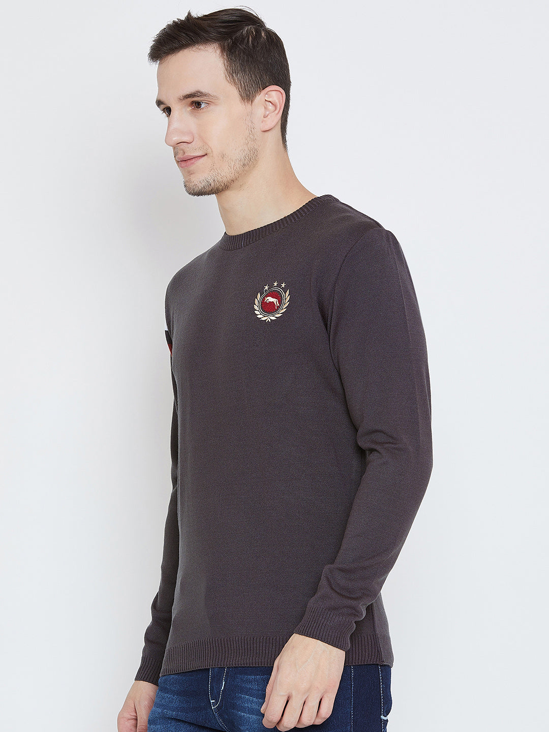 Men Charcoal Casual Sweaters - JUMP USA