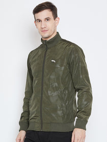 Men Casual Olive Bomber Jacket - JUMP USA