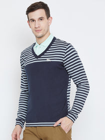 Men Navy Blue Casual Sweaters - JUMP USA