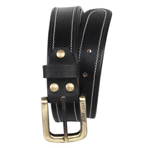 Men Leather Black Belts With Metal Buckle - JUMP USA