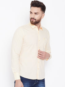 JUMP USA Men Cream Solid Regular Fit Casual Shirts - JUMP USA