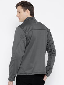 Men Charcoal Solid Jacket - JUMP USA