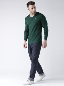 Men Green self Design Pullover - JUMP USA