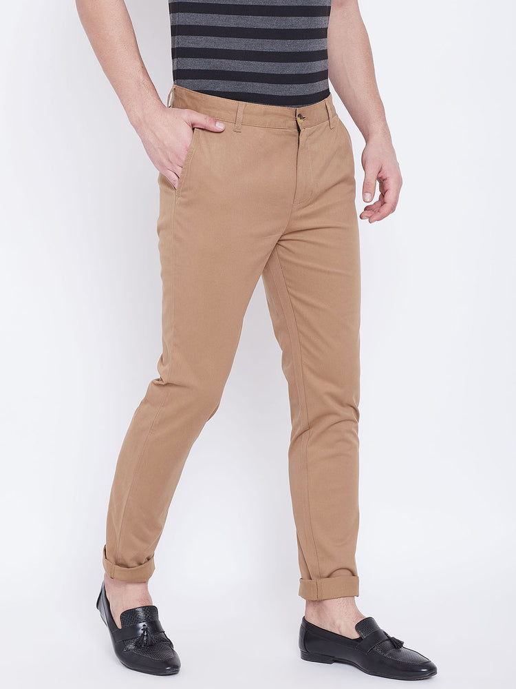 JUMP USA Men Brown Casual Slim Fit Trousers - JUMP USA