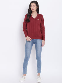 Women Red Casual Sweaters - JUMP USA