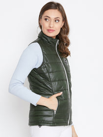 JUMP USA Women Green Solid Padded Jacket - JUMP USA