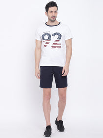 Men Casual Striped White T-shirt - JUMP USA