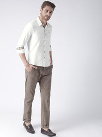 Men White Bamboo Cotton & Micro Polyester Shirt - JUMP USA (1568787136554)