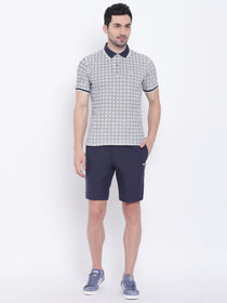 Men Casual Solid White Polo Collar T-Shirt - JUMP USA