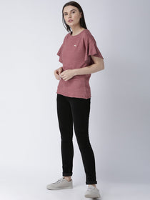 Women Red Solid Top - JUMP USA