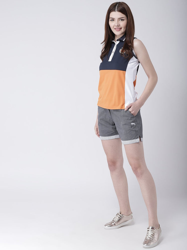 Women Navy Blue Solid Slim Fit Shorts - JUMP USA
