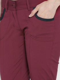 Women Solid Slim Fit Trousers - JUMP USA