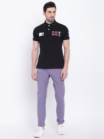 Men Casual Solid Purple Chinos - JUMP USA