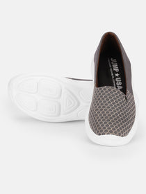 JUMP USA Women's Textured Grey Smart Casual Sneakers Shoes - JUMP USA