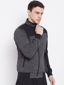 JUMP USA Men Grey & Black Design Active Wear Sporty Jacket - JUMP USA