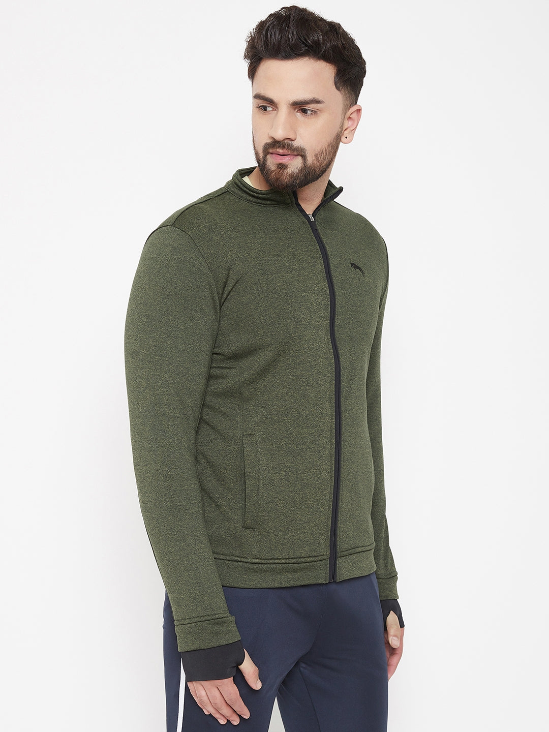 JUMP USA Men Olive Solid Bomber Jacket - JUMP USA
