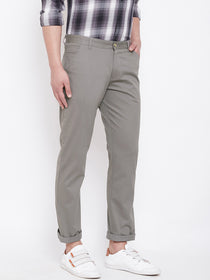 JUMP USA Men Grey Casual Regular Fit Trousers - JUMP USA