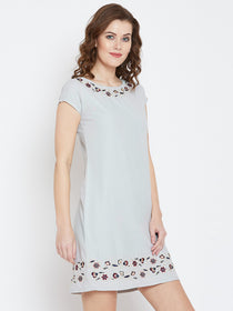 JUMP USA Women Grey Embroidered Sheath Dress - JUMP USA