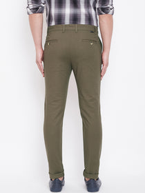 JUMP USA Men Olive Casual Slim Fit Trousers - JUMP USA