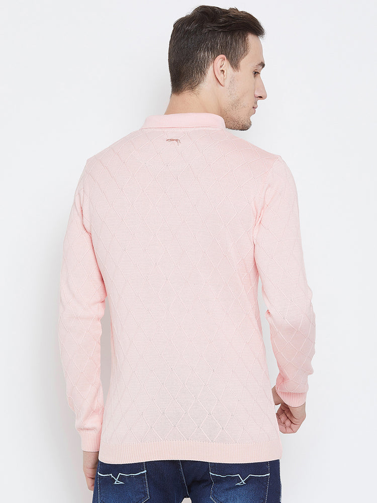Men Pink Casual Sweaters - JUMP USA