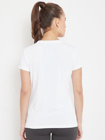 Women White Sports T-shirt - JUMP USA