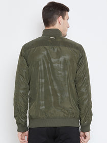 Men Casual Olive Bomber Jacket - JUMP USA
