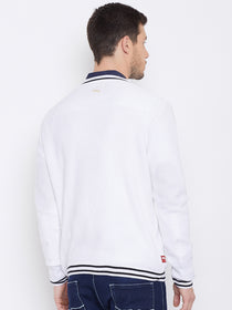 JUMP USA Men White Self Design Pullover - JUMP USA