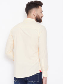 JUMP USA Men Cream Solid Regular Fit Casual Shirts - JUMP USA