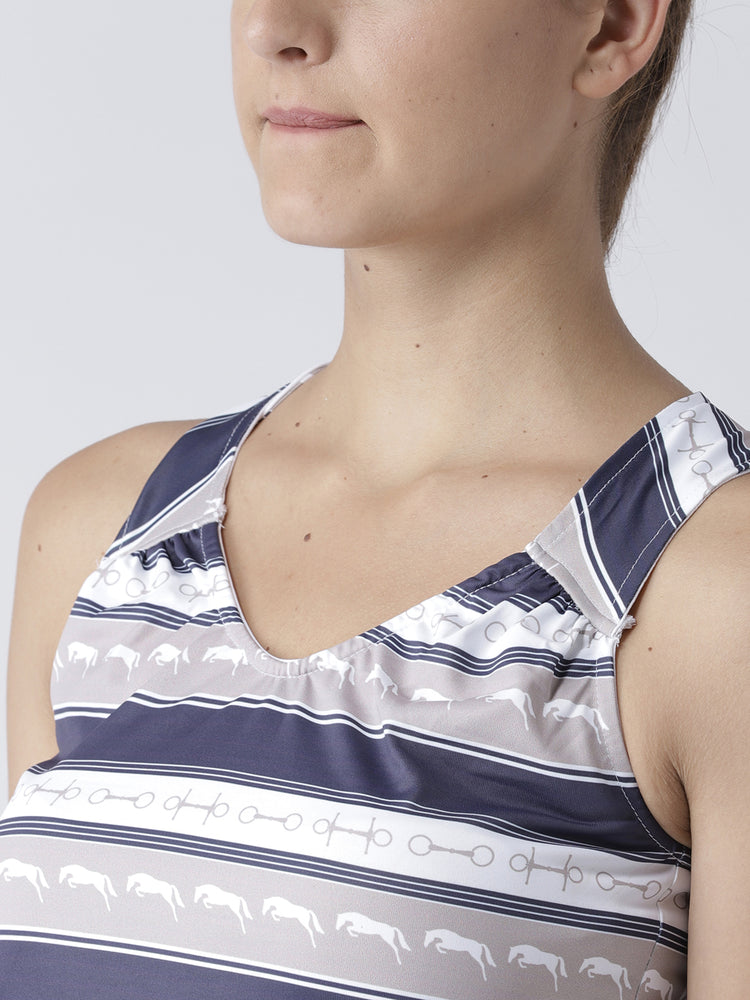 Women White and Navy blue Tank Tops - JUMP USA