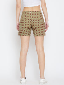 JUMP USA Women Beige & Red Printed Shorts - JUMP USA