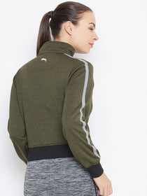 JUMP USA Women Olive Solid Sporty Jacket - JUMP USA