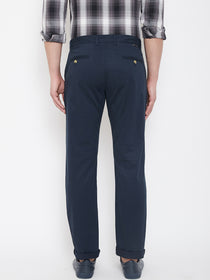 JUMP USA Men Navy Blue Casual Regular Fit Trousers - JUMP USA