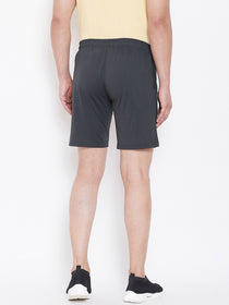 JUMP USA Men Solid Charcoal Active Wear Shorts - JUMP USA