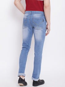 JUMP USA Men Blue Slim Fit Mid-Rise Clean Look Stretchable Jeans - JUMP USA
