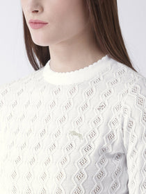 Women Cotton Casual Long Sleeve  White Winter Sweaters - JUMP USA (1568777142314)
