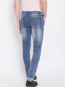 JUMP USA Men Blue Slim Fit Mid-Rise Clean Look Stretchable Jeans - JUMP USA