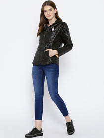 Women Black Quilted Jacket - JUMP USA