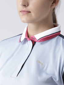 Women Solid Navy Blue Polo T-Shirt - JUMP USA