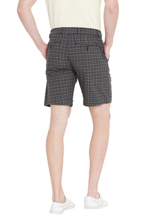 Men Grey Checked Casual Shorts - JUMP USA